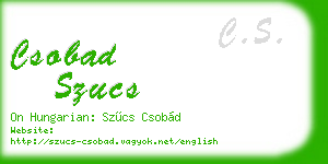 csobad szucs business card